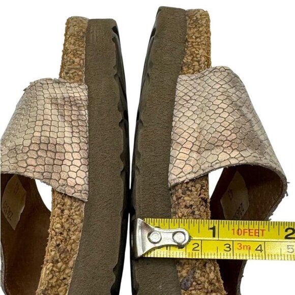 Naot Ashley Beige Snakeskin Sandals Slip On Double Strap Rhinestones Sz 12-12.5 - Picture 9 of 15